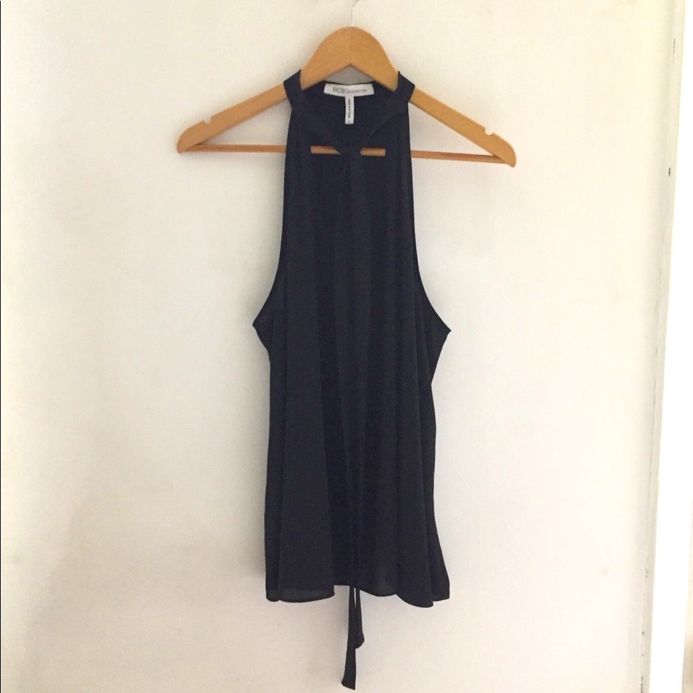 BCBG Tie Neck Halter Tank Camisole